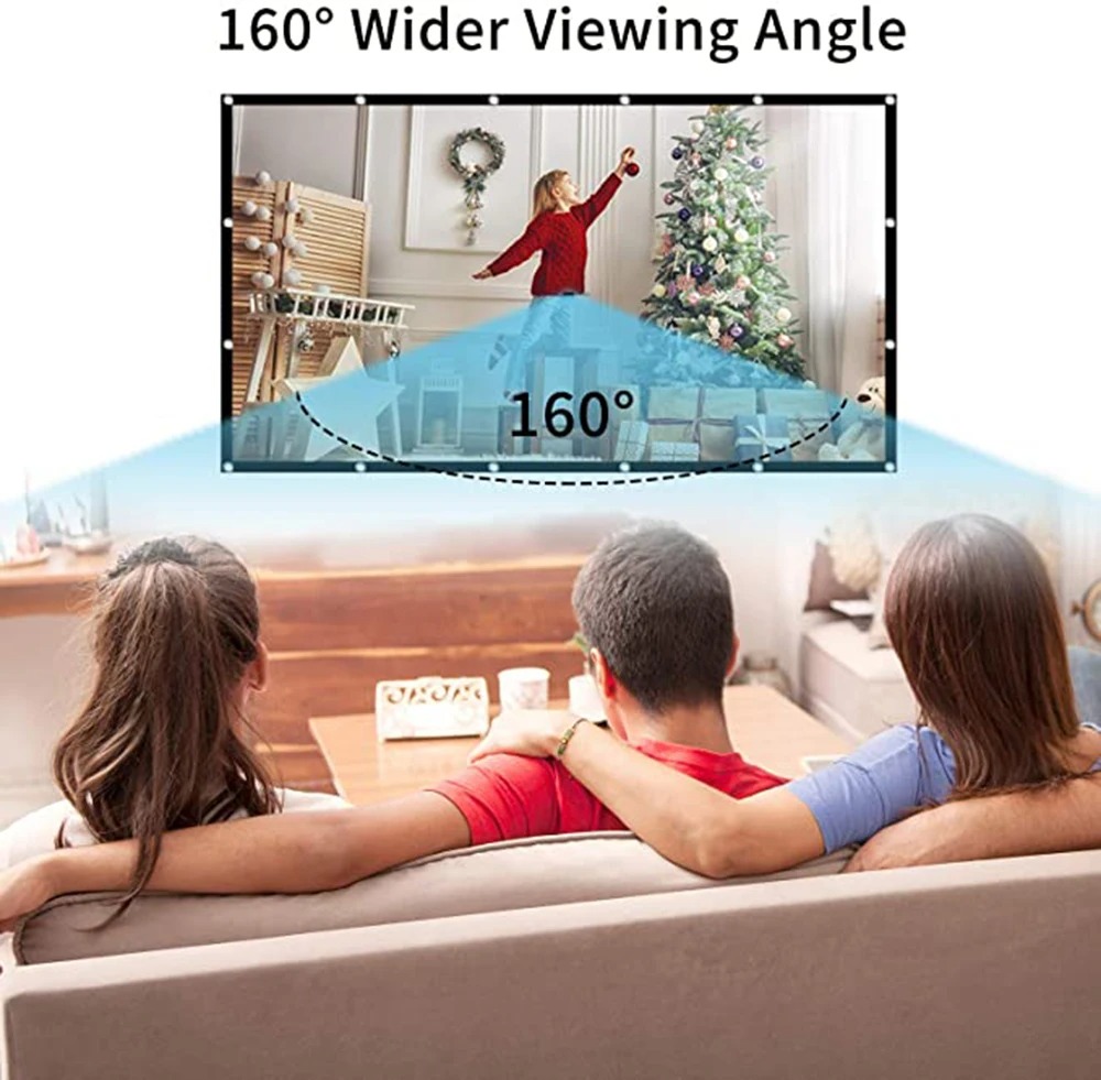 YJMOYE 72/100/120/150 Inch Portable Foldable Projector Screen High ...
