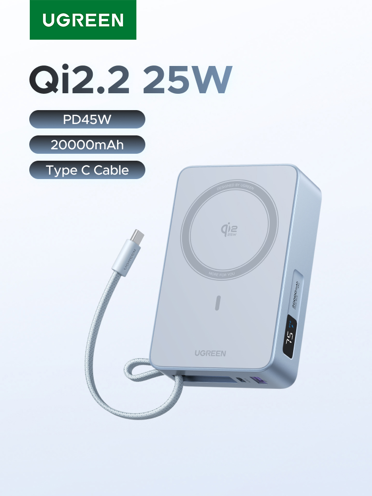 【Qi2 25W】20000mAh Magnetic Wireless Fast Charging Power Bank 45W USB-C ...