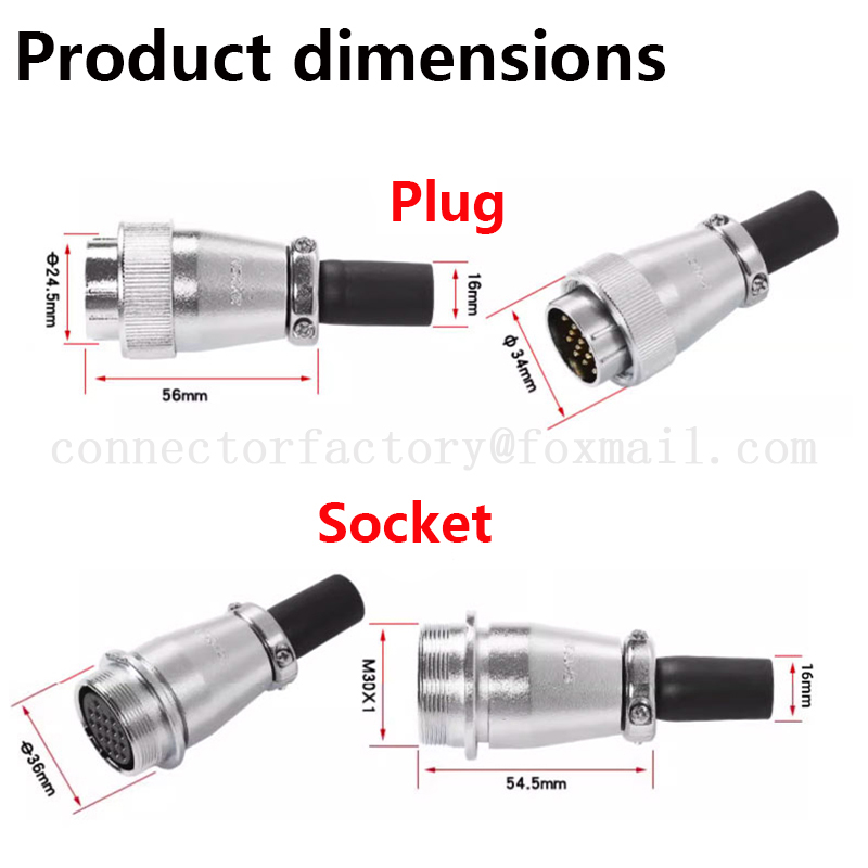 WS40 docking type 5-9-15 core 16-26-31 pin male plug female docking ...