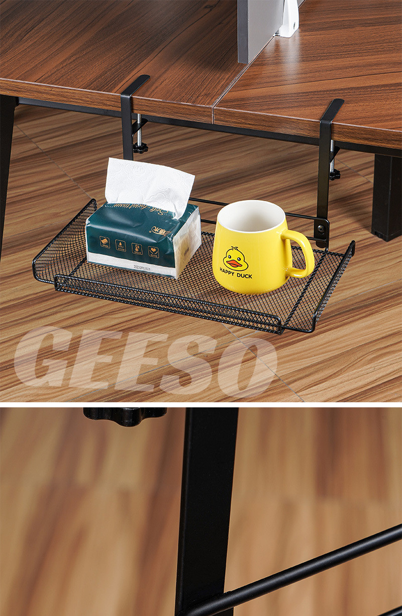 GEESO Upgrade Under Table Storage Rack Cable Management Tray Desk ...