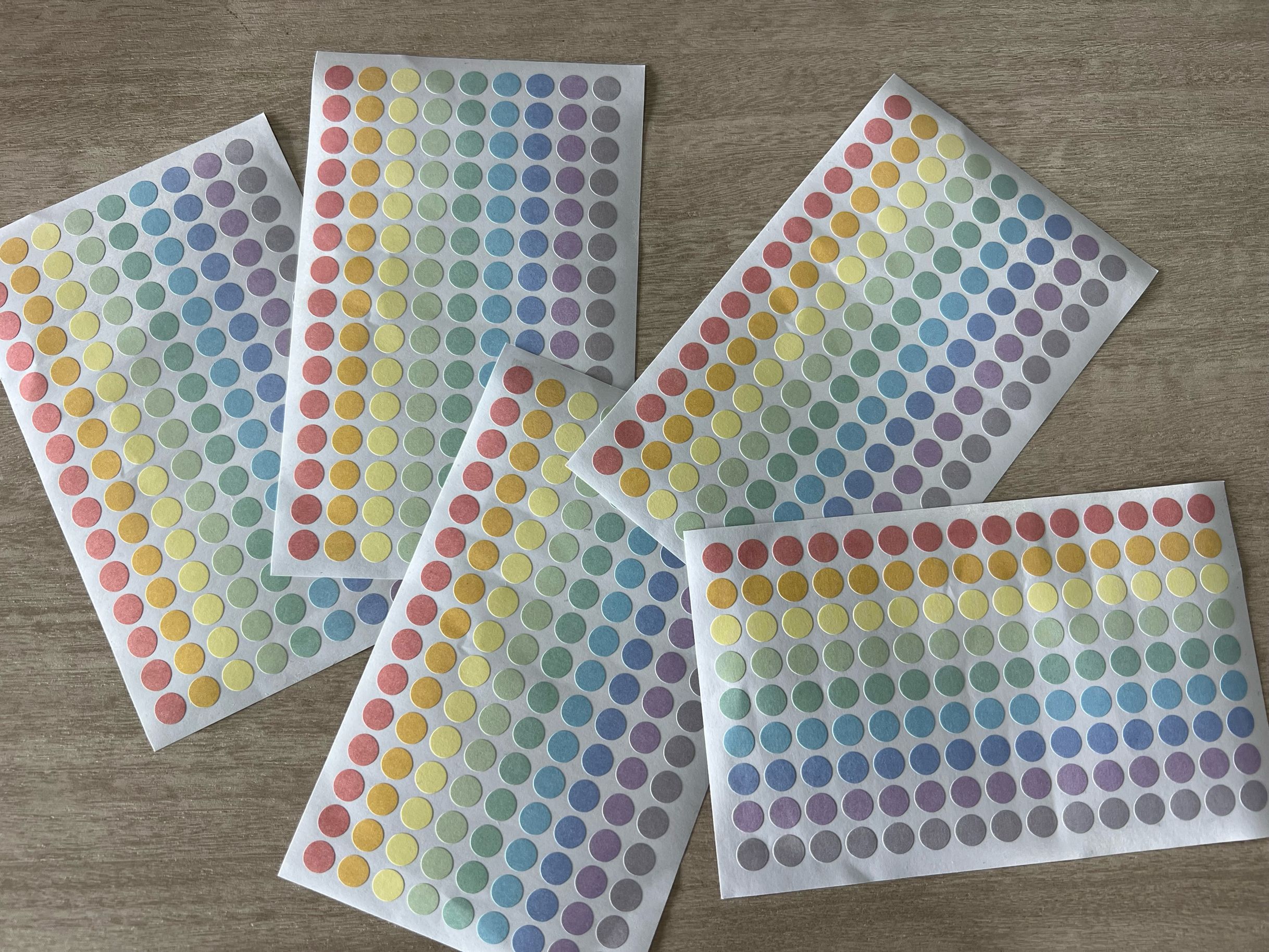 8mm，Various colors，135Pcs/Sheet Color dot label stickers 8mm color ...