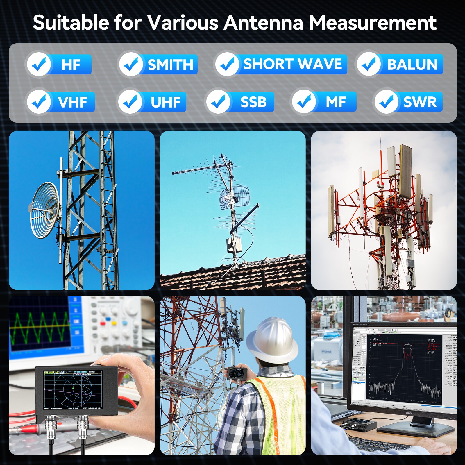 NanoVna SAA-2N VNA Antenna Analyzer,SEESII 50KHz -3GHz Vector Network ...