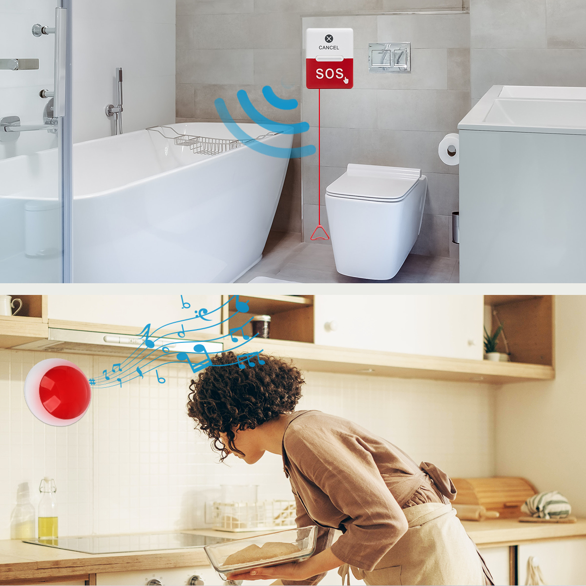 Disabled Person Toilet Alarm Kit | SOS Safety Buttons for Elderly ...