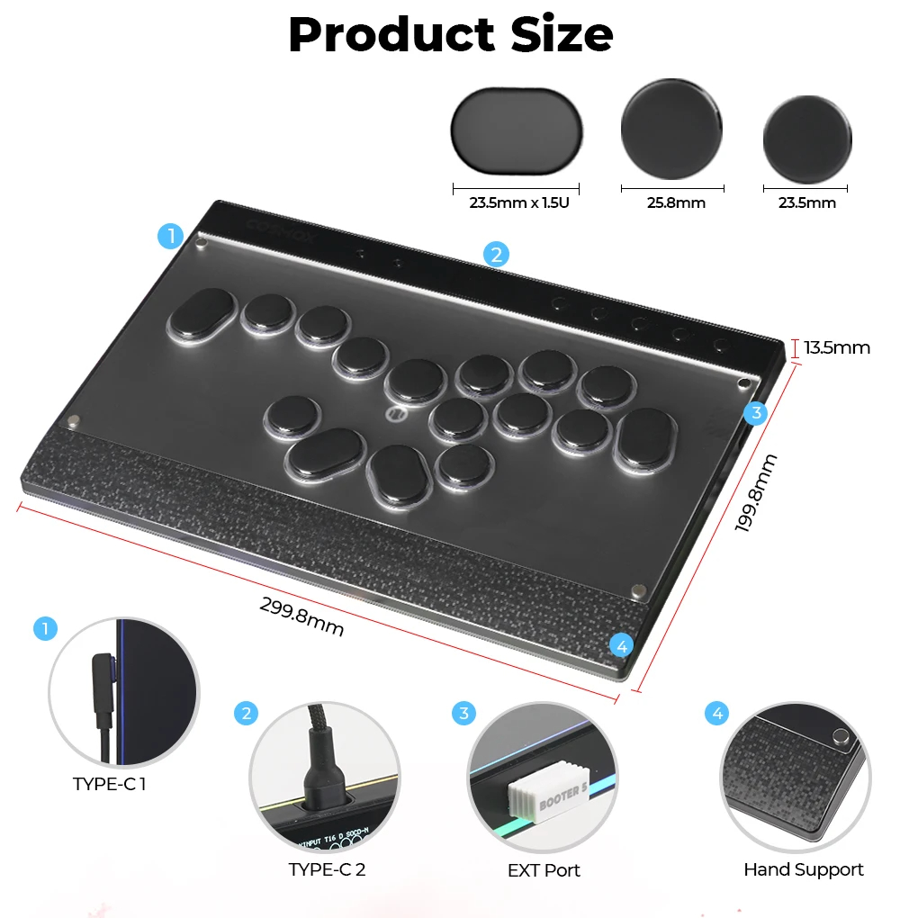 Haute42-COSMOX C16S Leverless Controller Joystick Hitbox For Switch ...
