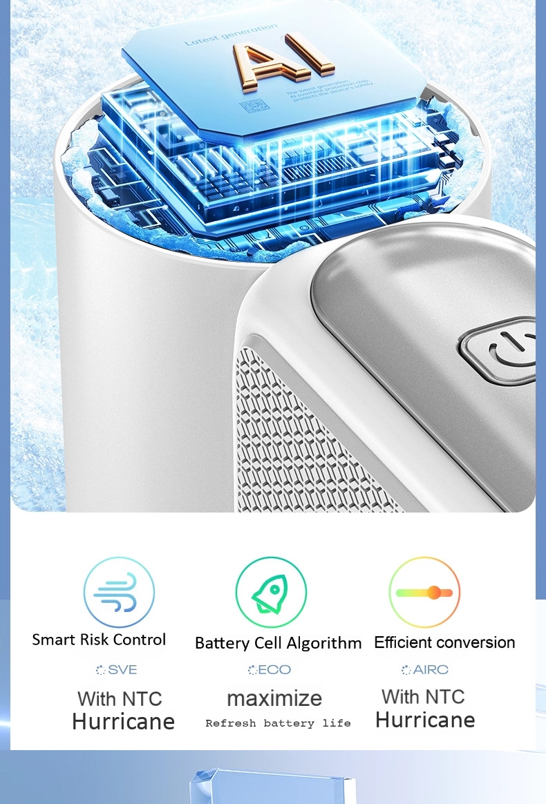 Smallest fan (2025 new) 3600mAh portable mini handheld turbo fan 3.5 ...