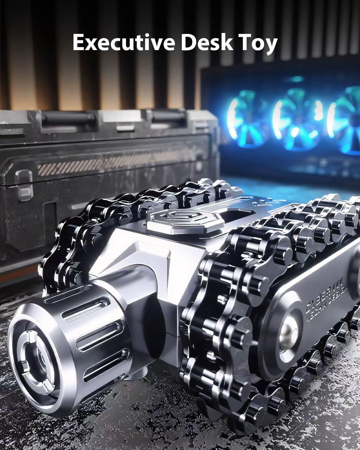 EDC Tank Ratchet Wheel Fidget Roller Magnetic Push Card Mechanical Gear ...