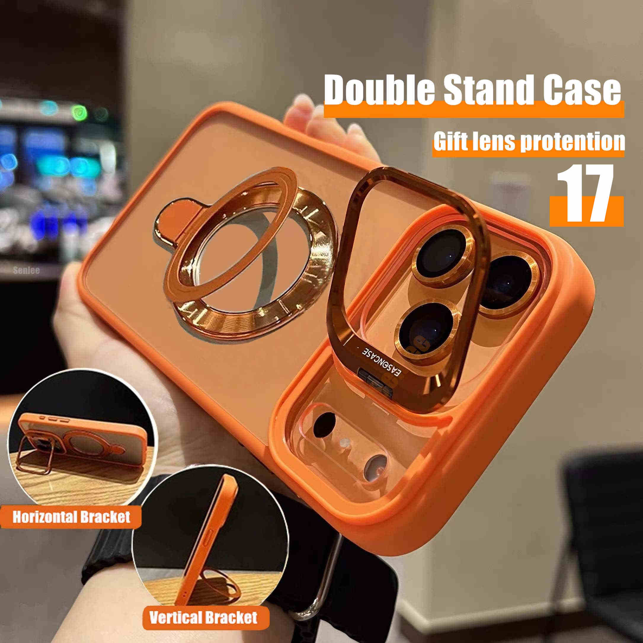 Metal Stand Case For iPhone 16 Pro Max 15 12 13 14 17 Pro Max 11 Pro ...