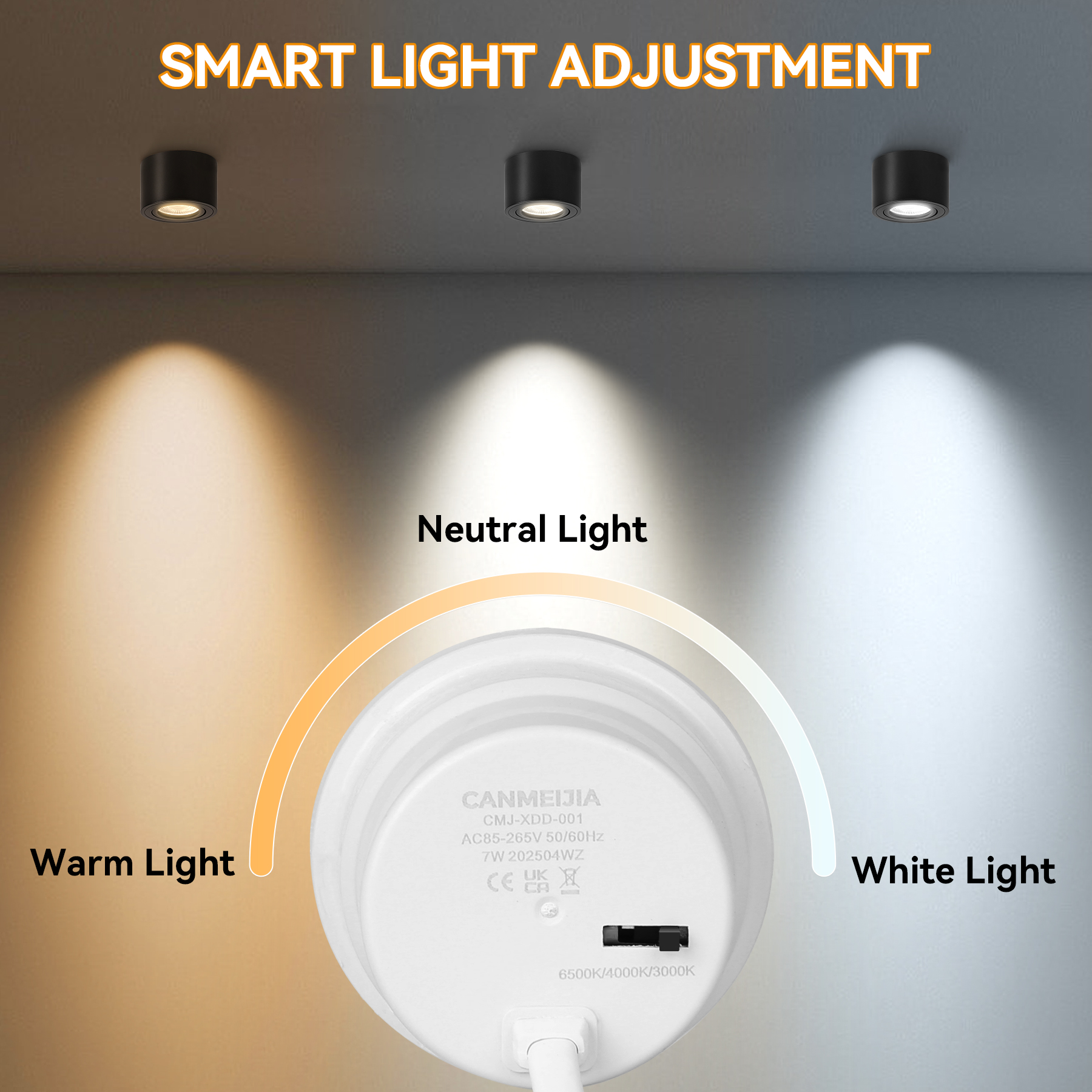 LED Downlight Surface Mounted Pin Light Adjustable Angle 3 Colors ...