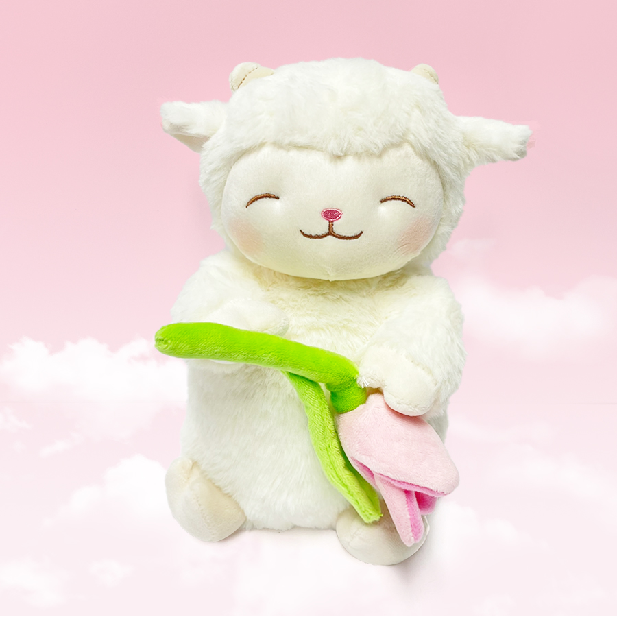 MINISO Sheep Series - Charming Warm White Lamb Plush Toy with A Sweet ...