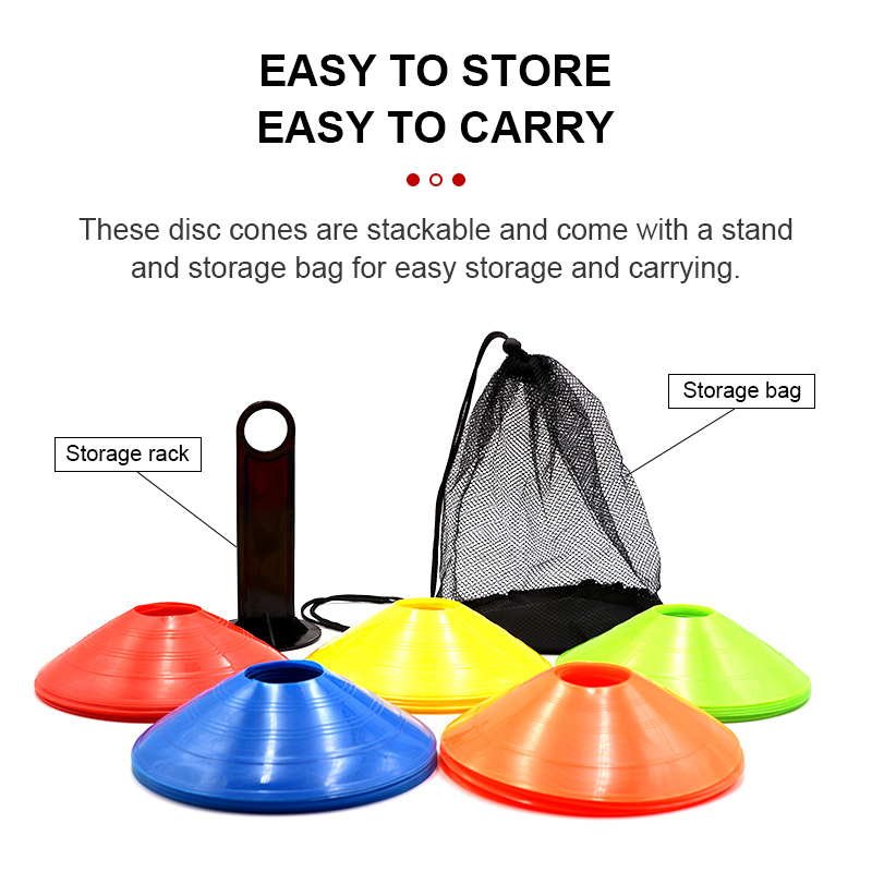 1Set 10Pcs Soccer Discs Bucket Marker Training Sign Flat Cones Marker ...