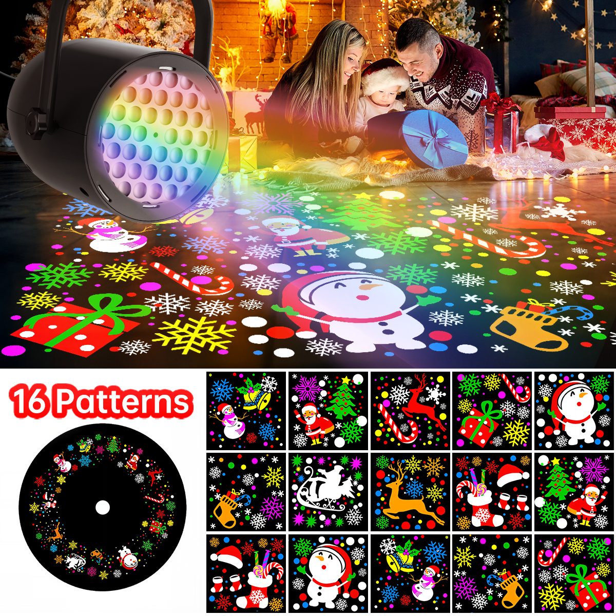16 pattern LED Christmas projection lamp
