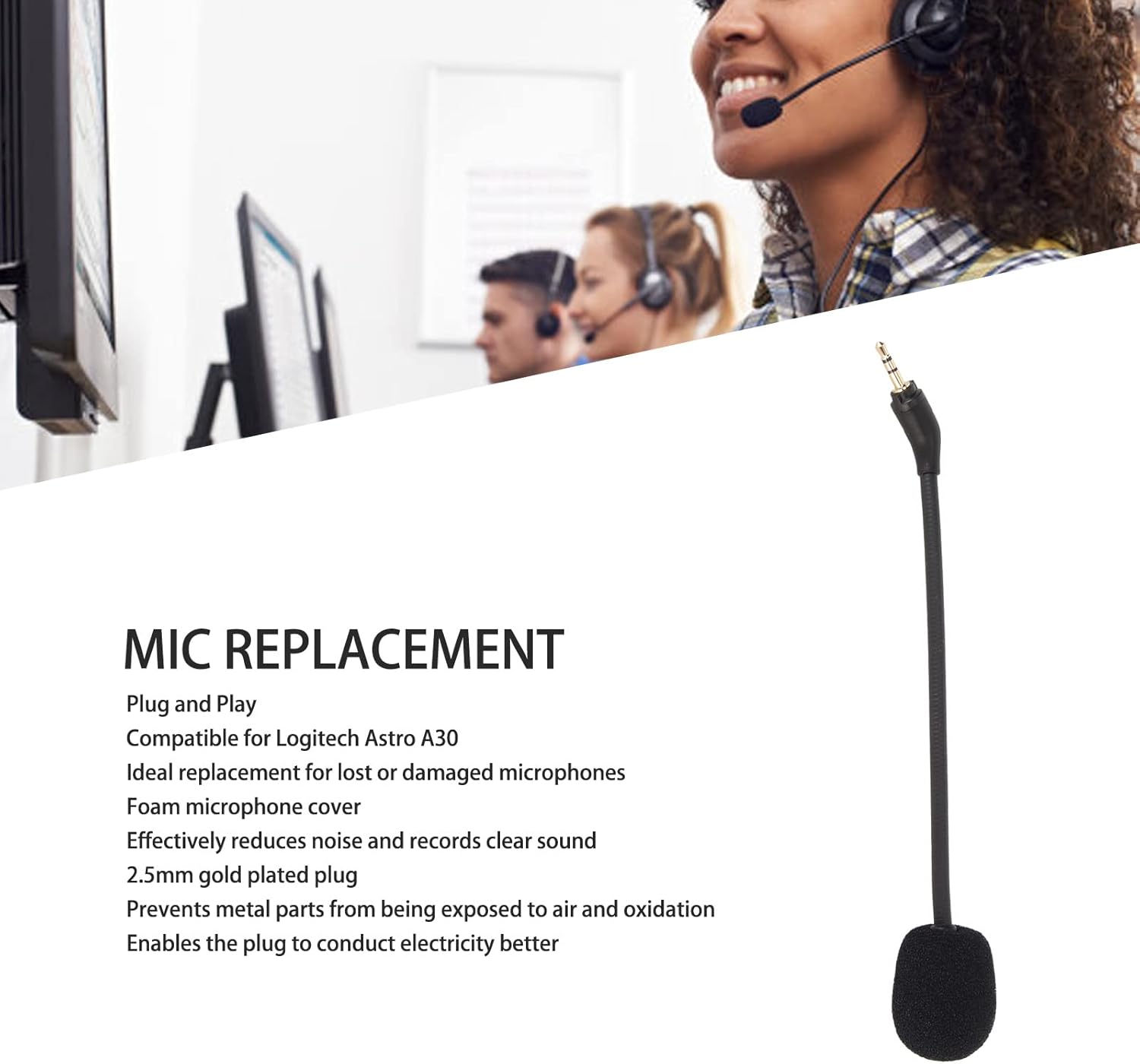 Detachable 3.5mm Microphone with Noise Cancellation for HyperX Cloud ...