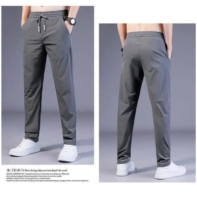 YS New Pants For Men Korean Style Fashion Casual Pants Slim Fit Ice ...