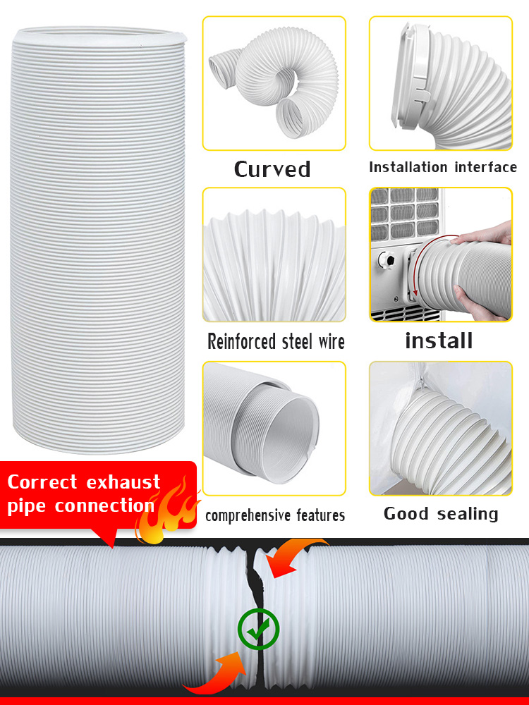 Exhaust Hose Air Conditioner Portable 1.5/2/3M Mobile Air Coupler ...