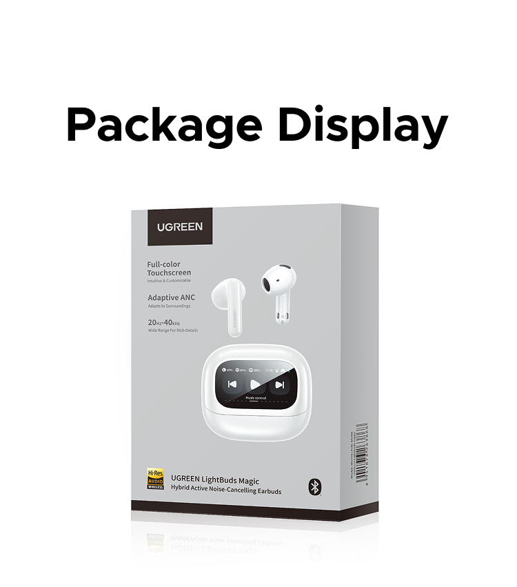 UGREEN LightBuds Magic Semi-open ANC/ENC Active Noise Cancelling True ...