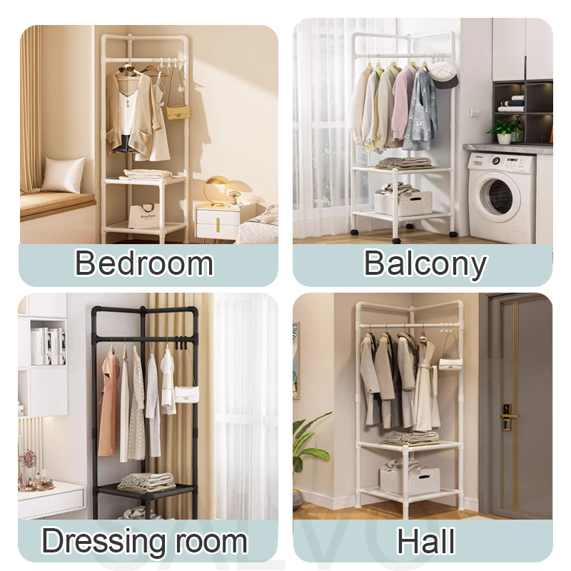 Multi-Function Clothes Hanger Corner Coat Rack Bag Shoe Rack All-in-one ...