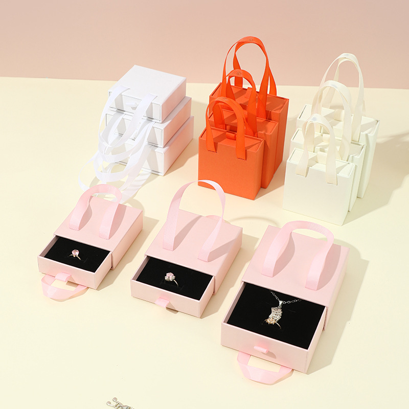 Customizable 8*8*3cm Portable Jewelry Box Drawer Packaging Box Jewelry ...