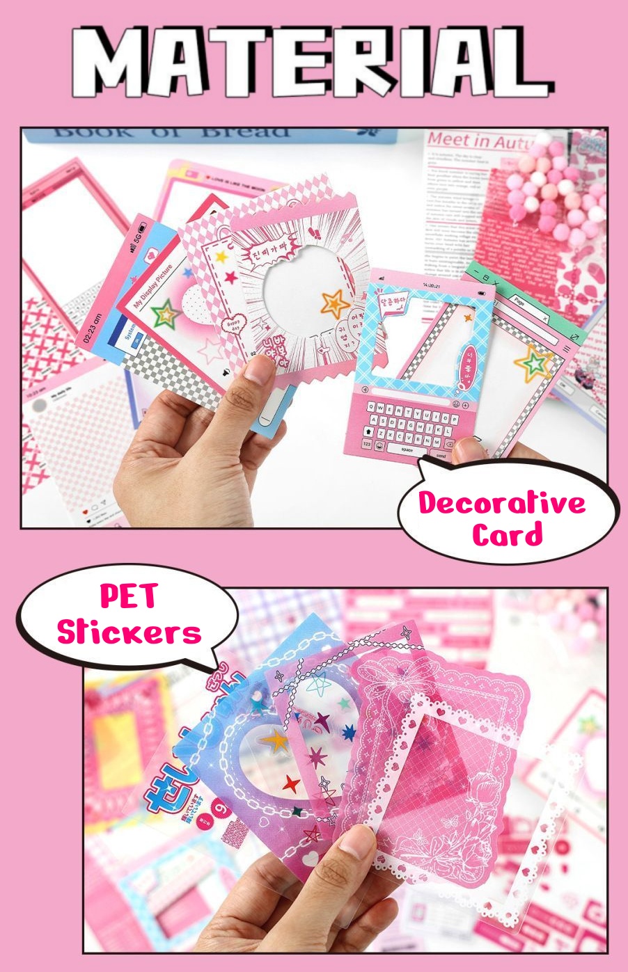 200pcs Ita Bag Decoration Kits Material Labels Stickers Paper Material ...