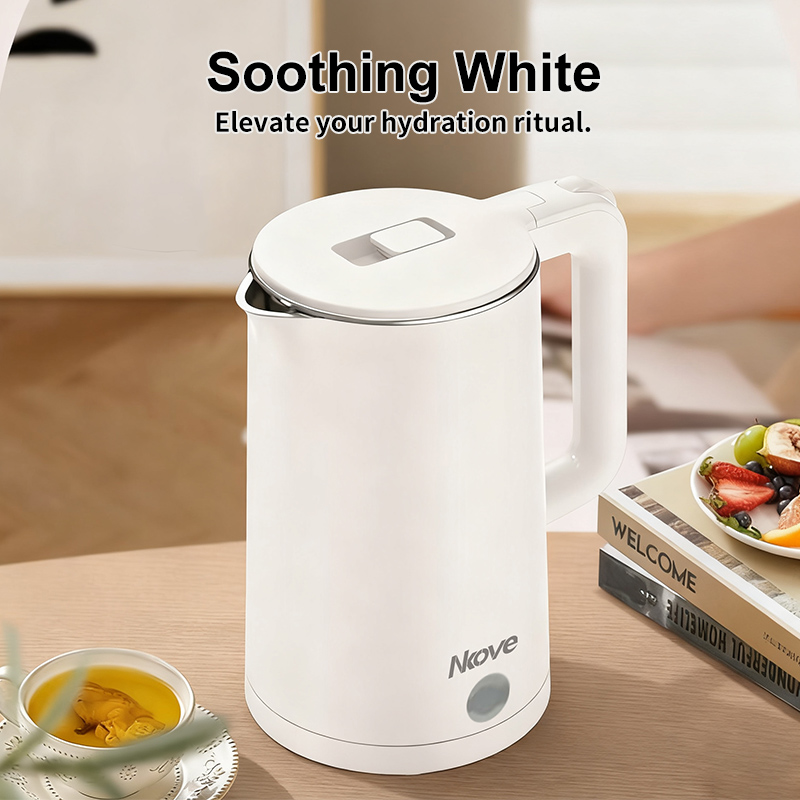 Electric Kettle 1.8L 1500W Double Wall Insulation Auto Shut-Off & Cool ...