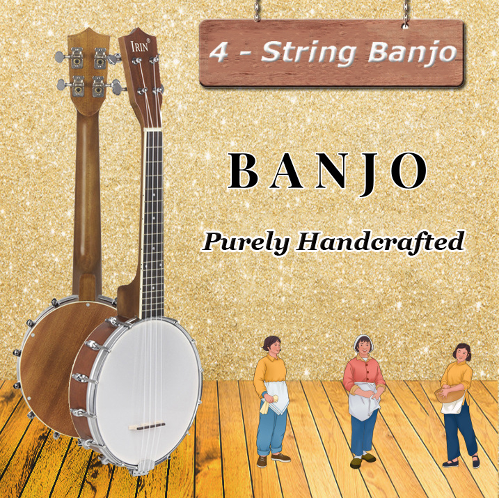 4 String Banjo Ukulele Concert Banjo Professional Maple Neck Rosewood ...