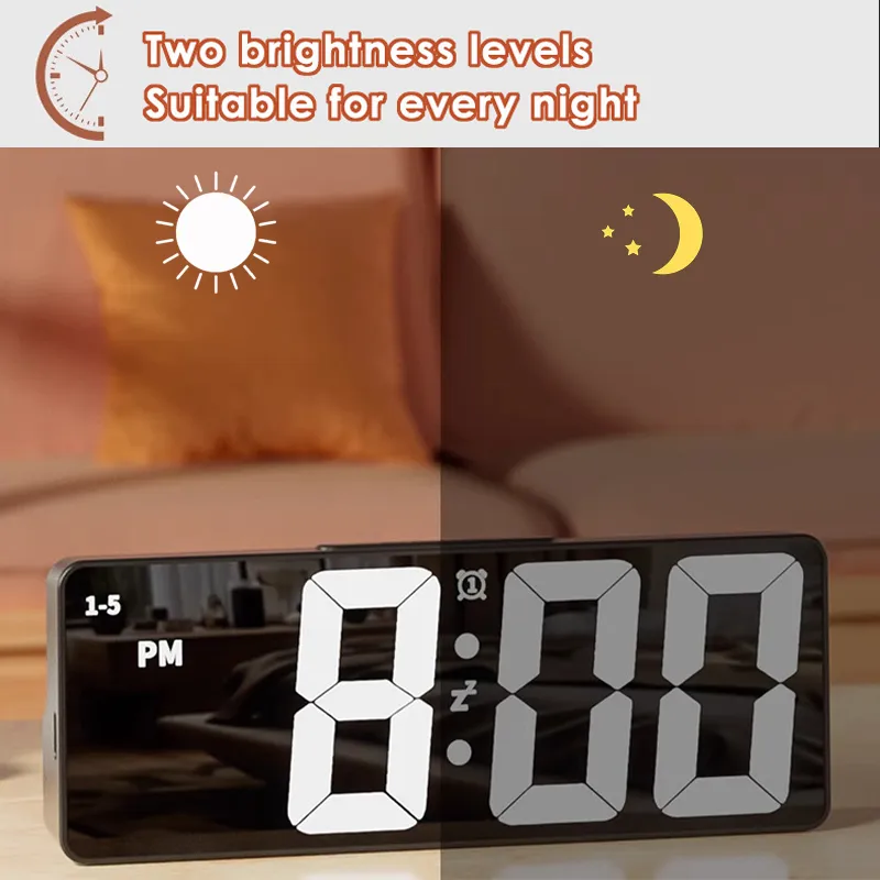 Digital Alarm desk Clock for A Bedroom LED Clock with Temperature ...