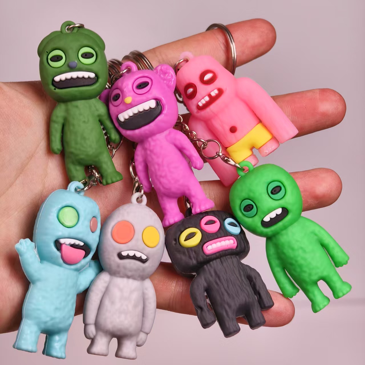24 Fuggler blind box keychain Cute tooth monster Figures key chain toys ...