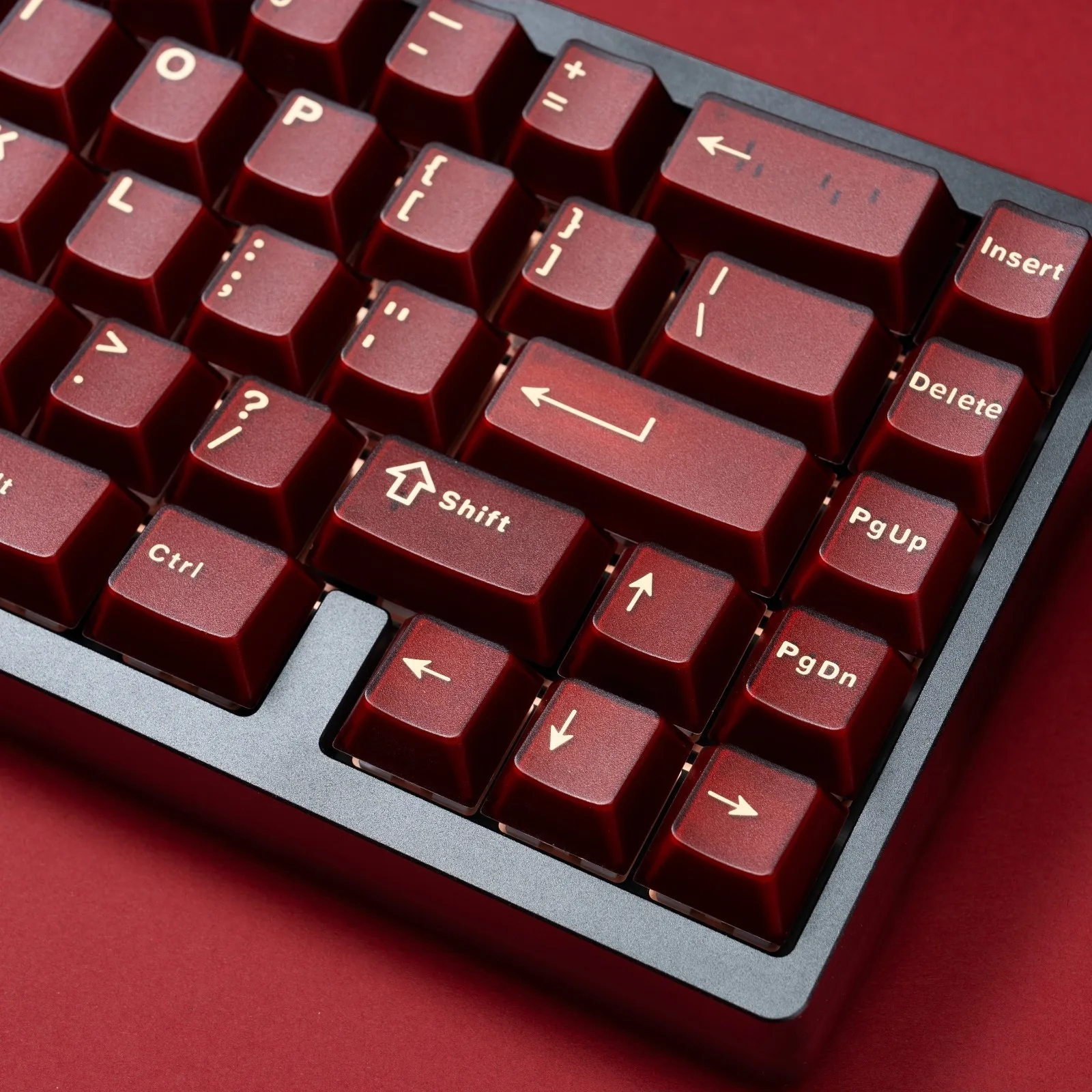Pyga Red Cherry Profile Semitransparent ABS Keycaps 118 Key Double Shot ...