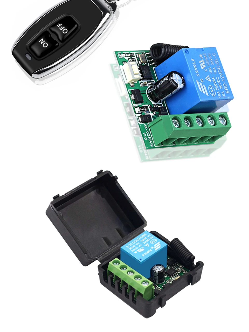Remote Control RF433Mhz Wireless Switch DC 12V 1CH RF 10A Relay ...