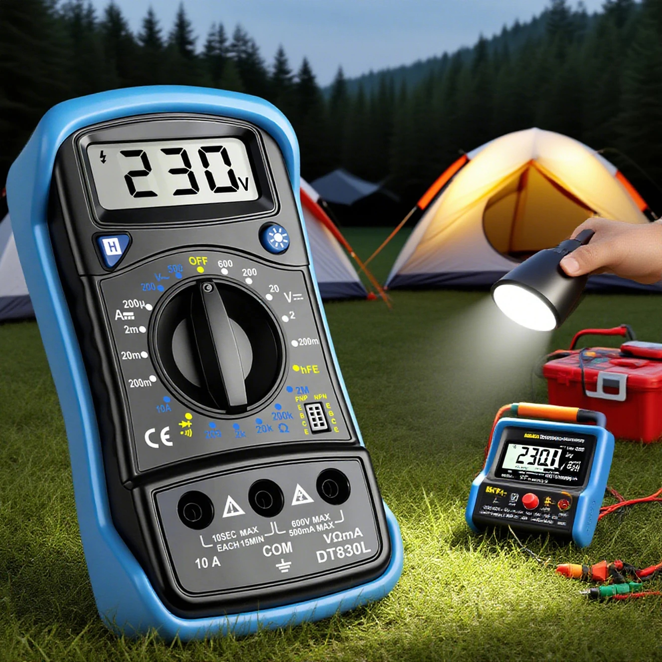 KUAIQU DT830L Handheld Digital Multimeter LCD Backlight Portable AC/DC ...