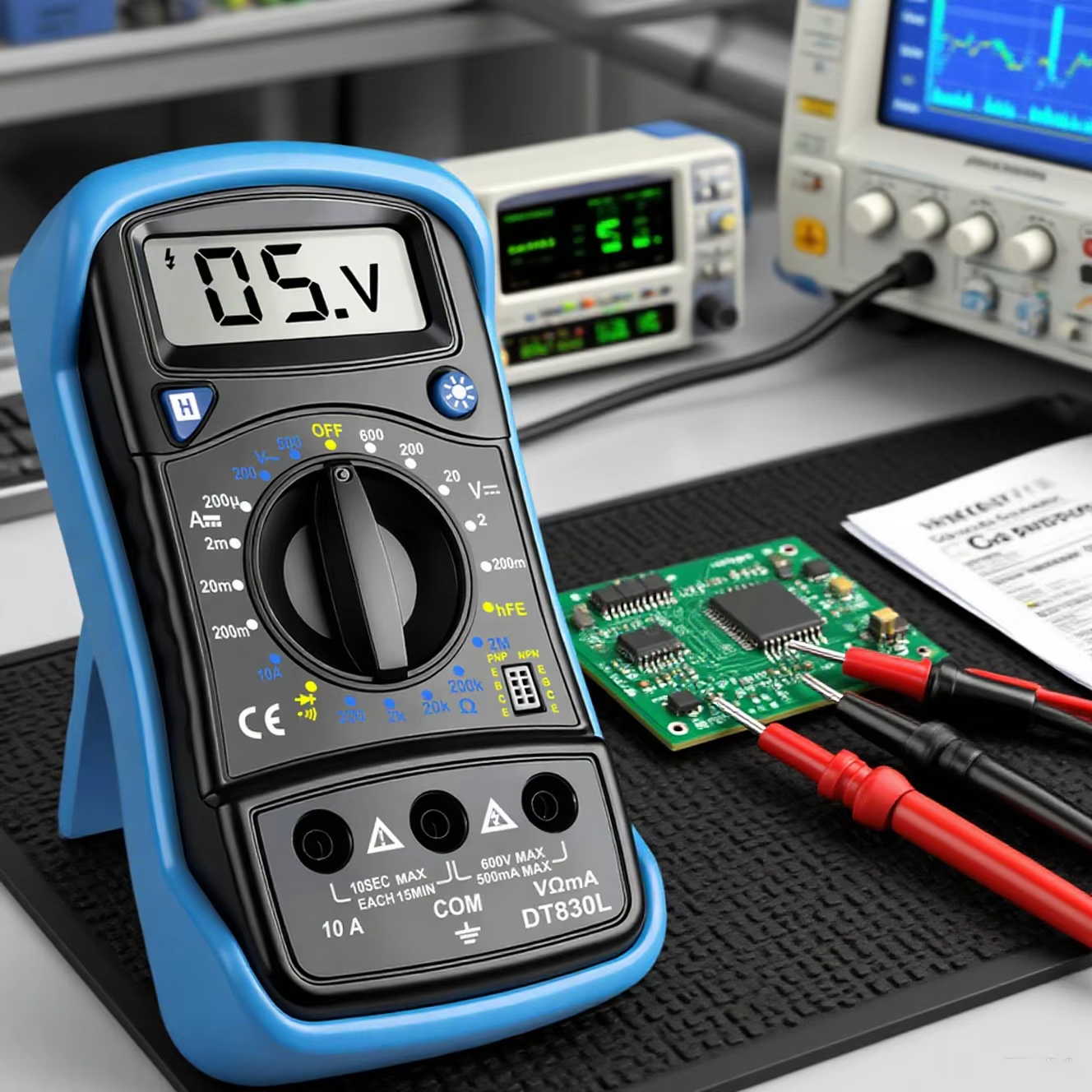 KUAIQU DT830L Handheld Digital Multimeter LCD Backlight Portable AC/DC ...