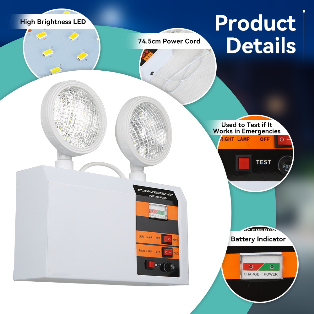 LED Emergency Light Dual Head Emergency Corridor Safety Lamp | Shopee ...
