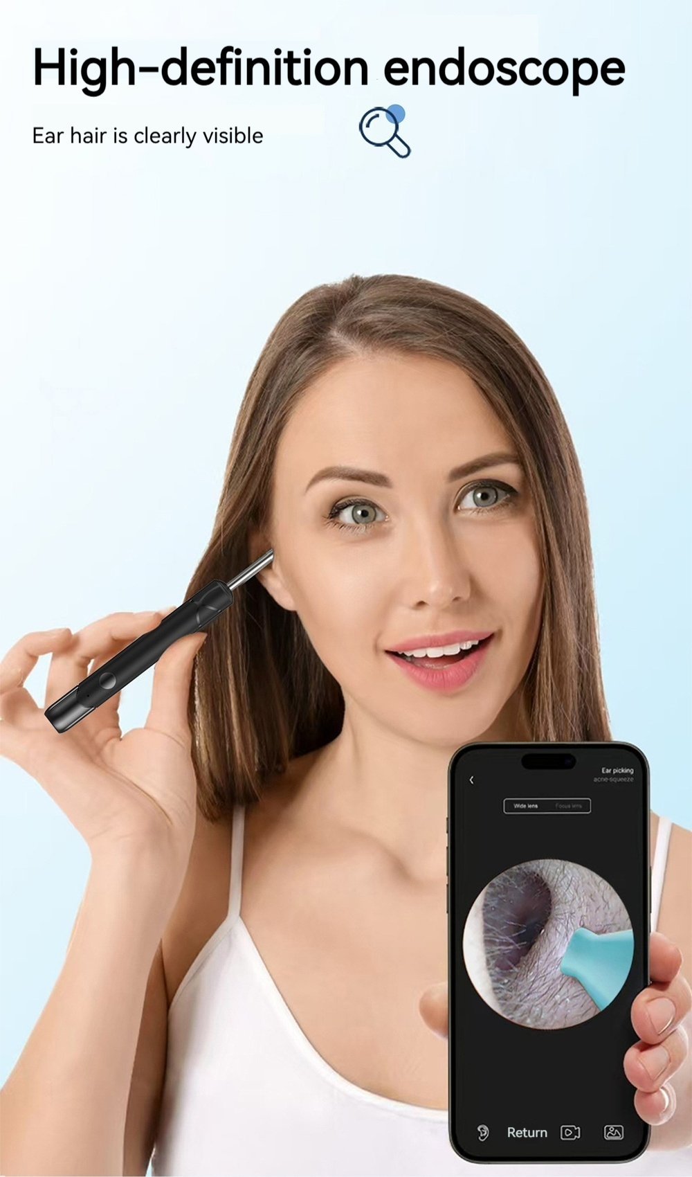 INSMART Earwax Remover Wifi Camera Ear Pick Led Light Hd Pixel Ear Pick ...