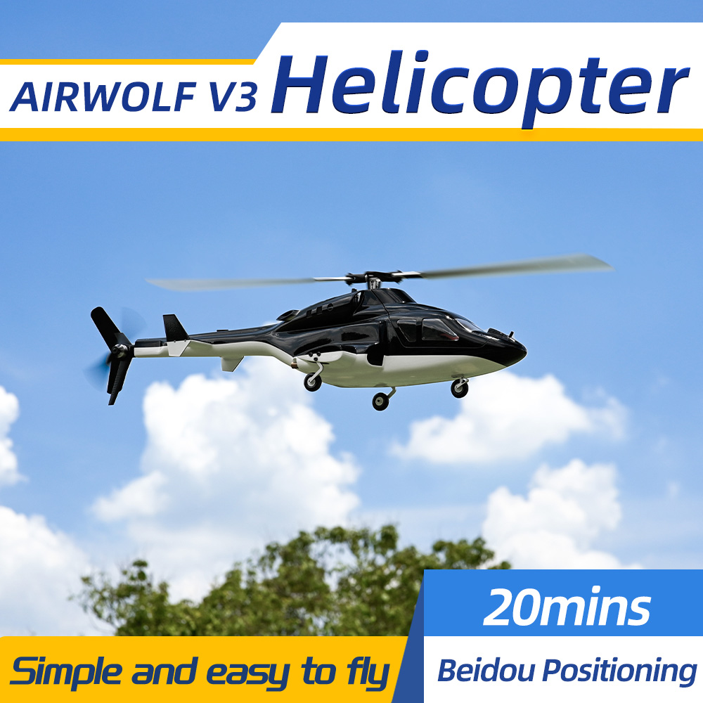 FLY WING Airwolf Scale RC Helicopter 6CH Smart GPS Remote Control ...