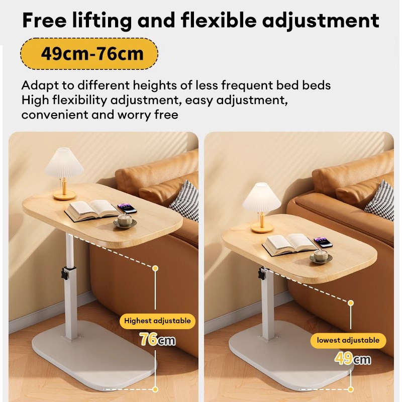 Adjustable Height Bedside Table Living Room Sofa Mini Coffee Table Side ...