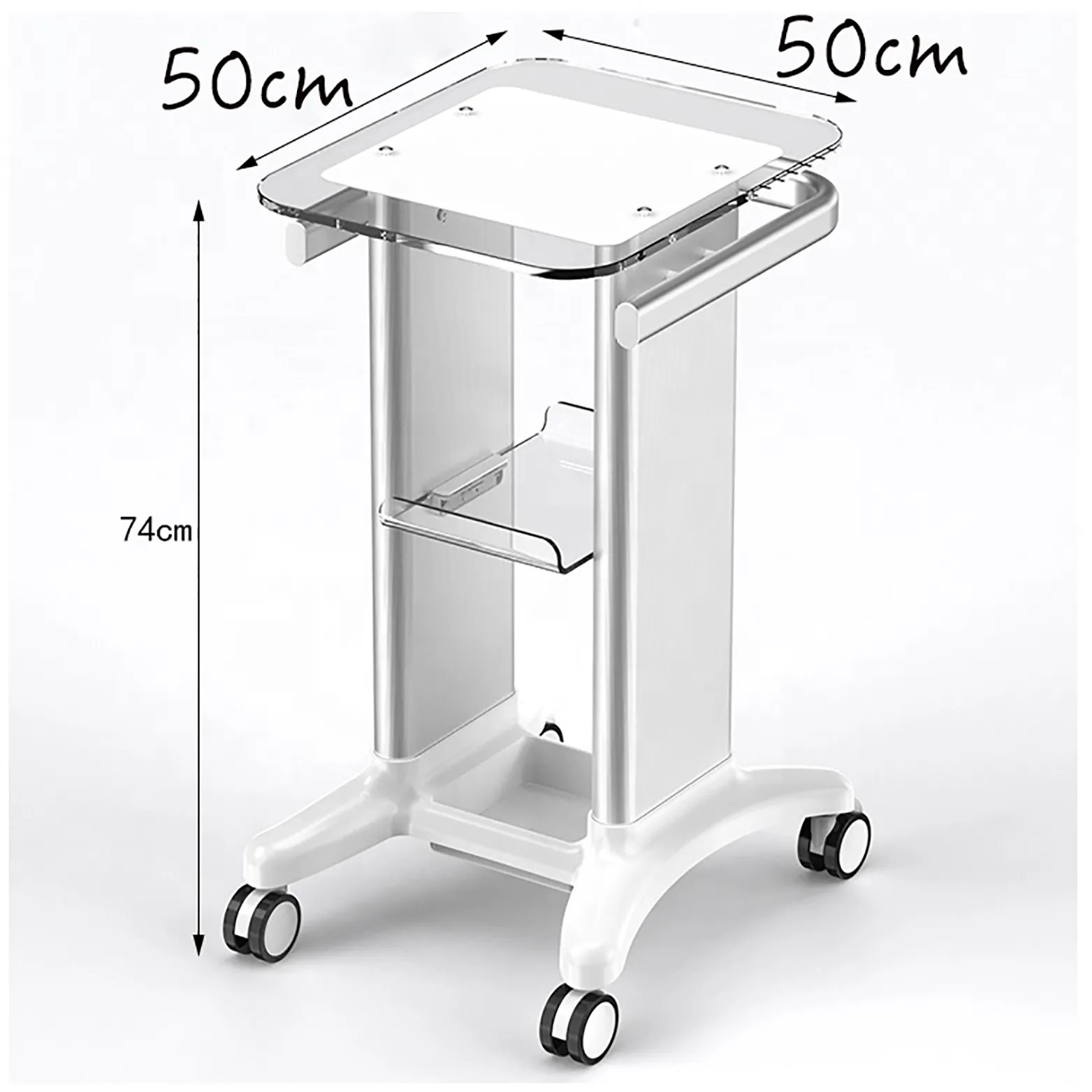 Silent 4 Wheels Movable Professional ABS Beauty Salon Trolley Aluminium ...