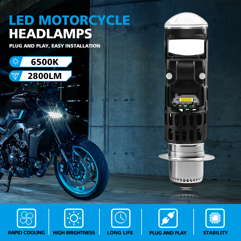 1PC P15D T19 LED Motorcycle Headlight Light Hi/Lo Beam Conversion Kit ...