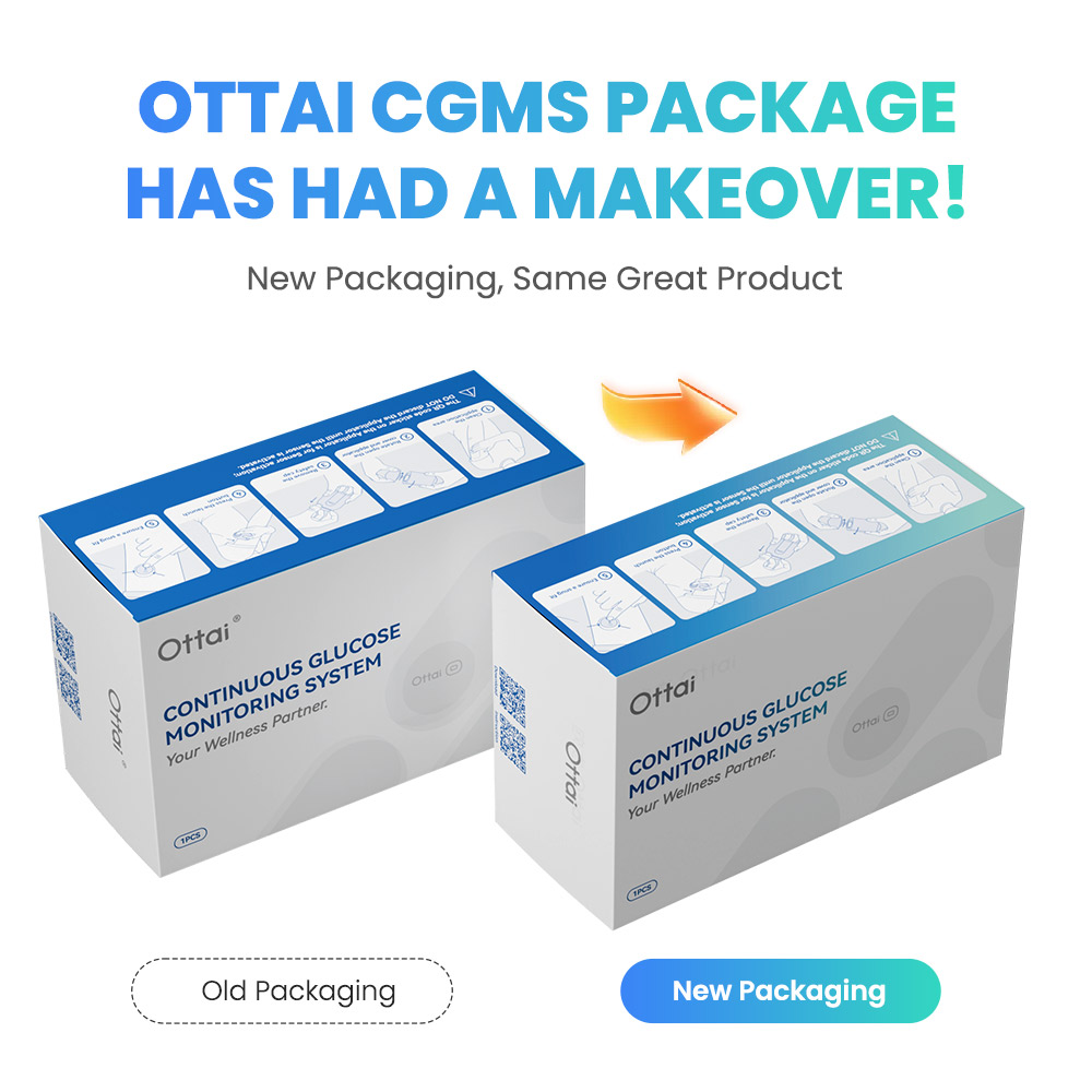 Ottai Blood Glucose Meter 3Sets 24h Real-time Continuous Glucose ...