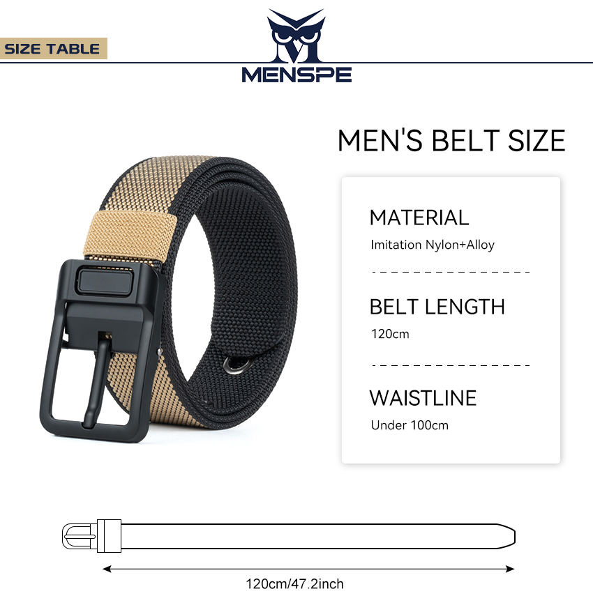 MENSPE Men Sports Belt Outdoor Belt Adjustable Belt Rotating Buckle ...