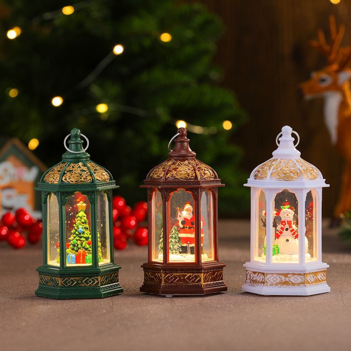 Led Snow Globe Night Light With Hexagonal Design For Christmas Photo Inspiration