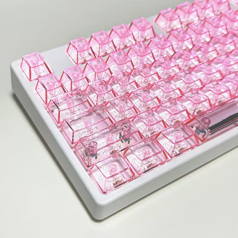 119 Keys Full Transparent PC Keycaps UV Printing Clear Crystal Thai ...