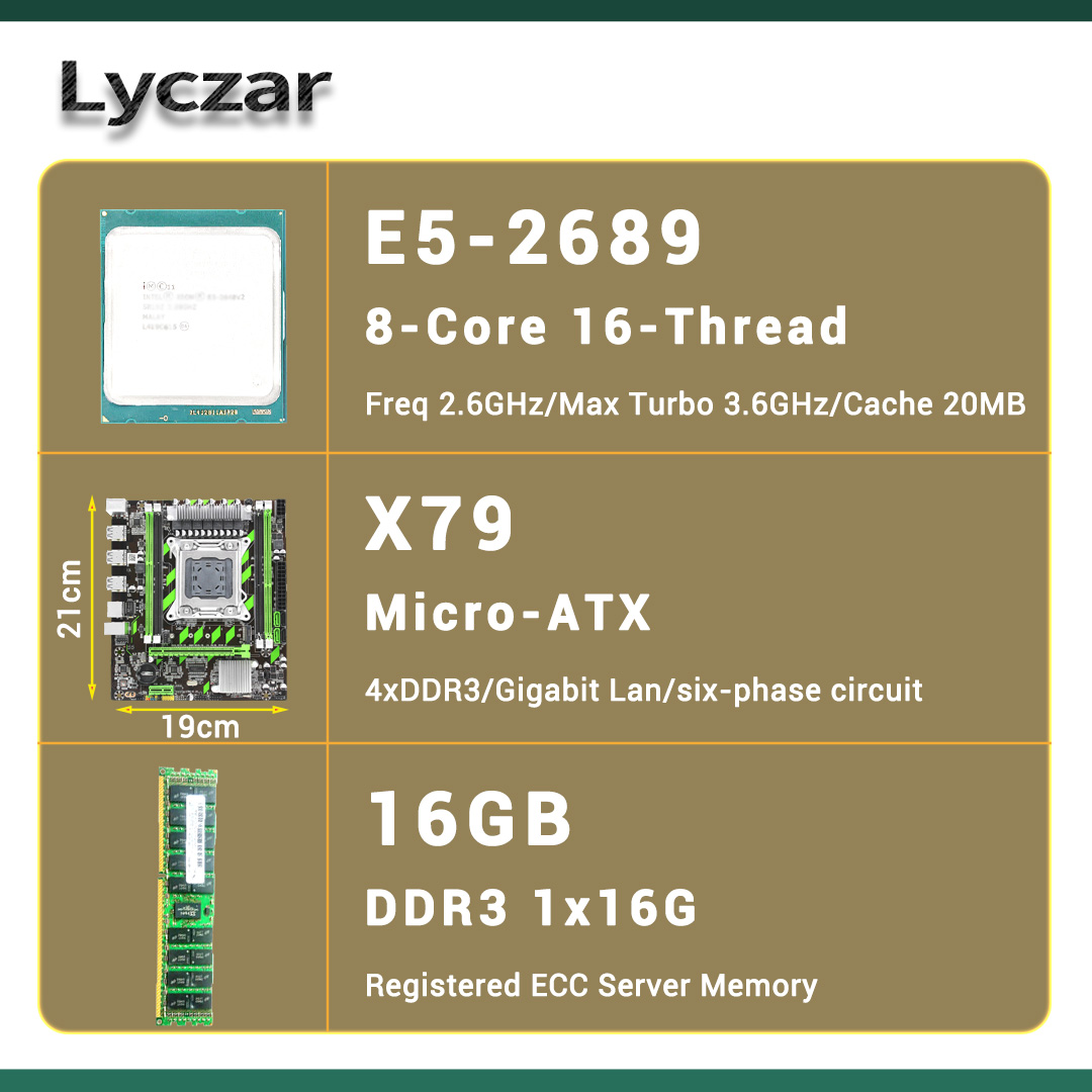 X79 Lyczar kit Motherboard(X79)+CPU(E5-2689)+Memory(1x16G DDR3 1333 REG ...