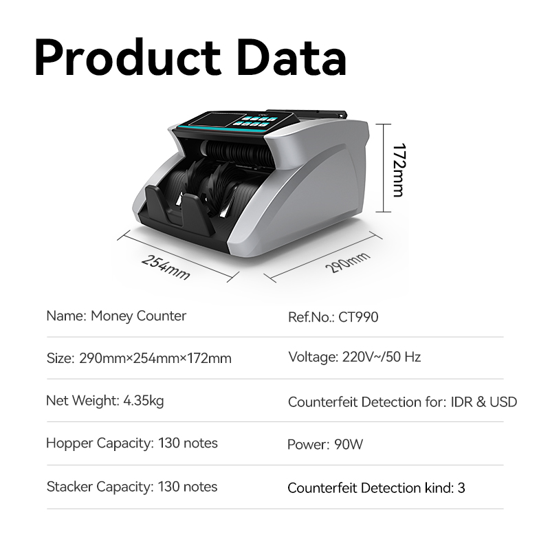 Deli Money Counter Machine CT900/CT990/CT963 Portable Currency Counter ...