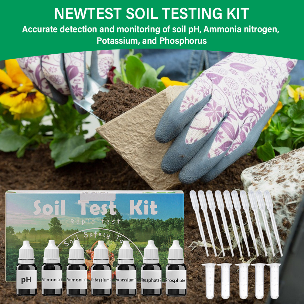 Soil Testing Kit -7 Bottles Soil tester PH Meter Ammonia Nitrogen Meter ...