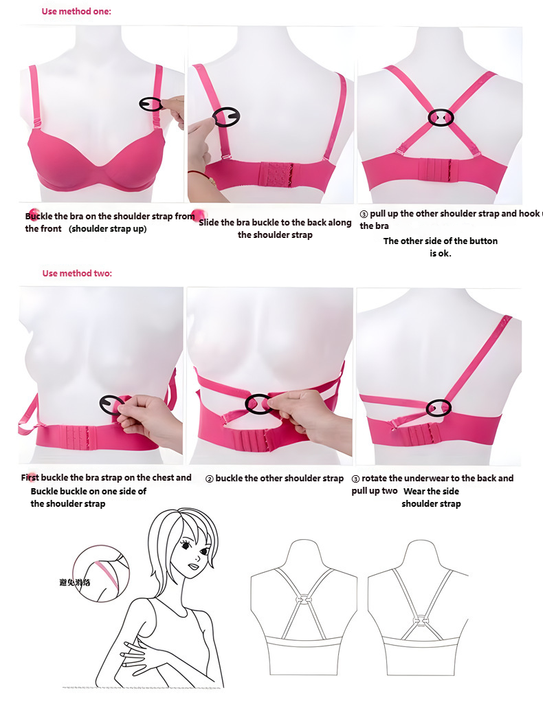 5 swim clips, single-strap bra connector, field-shaped invisible non ...