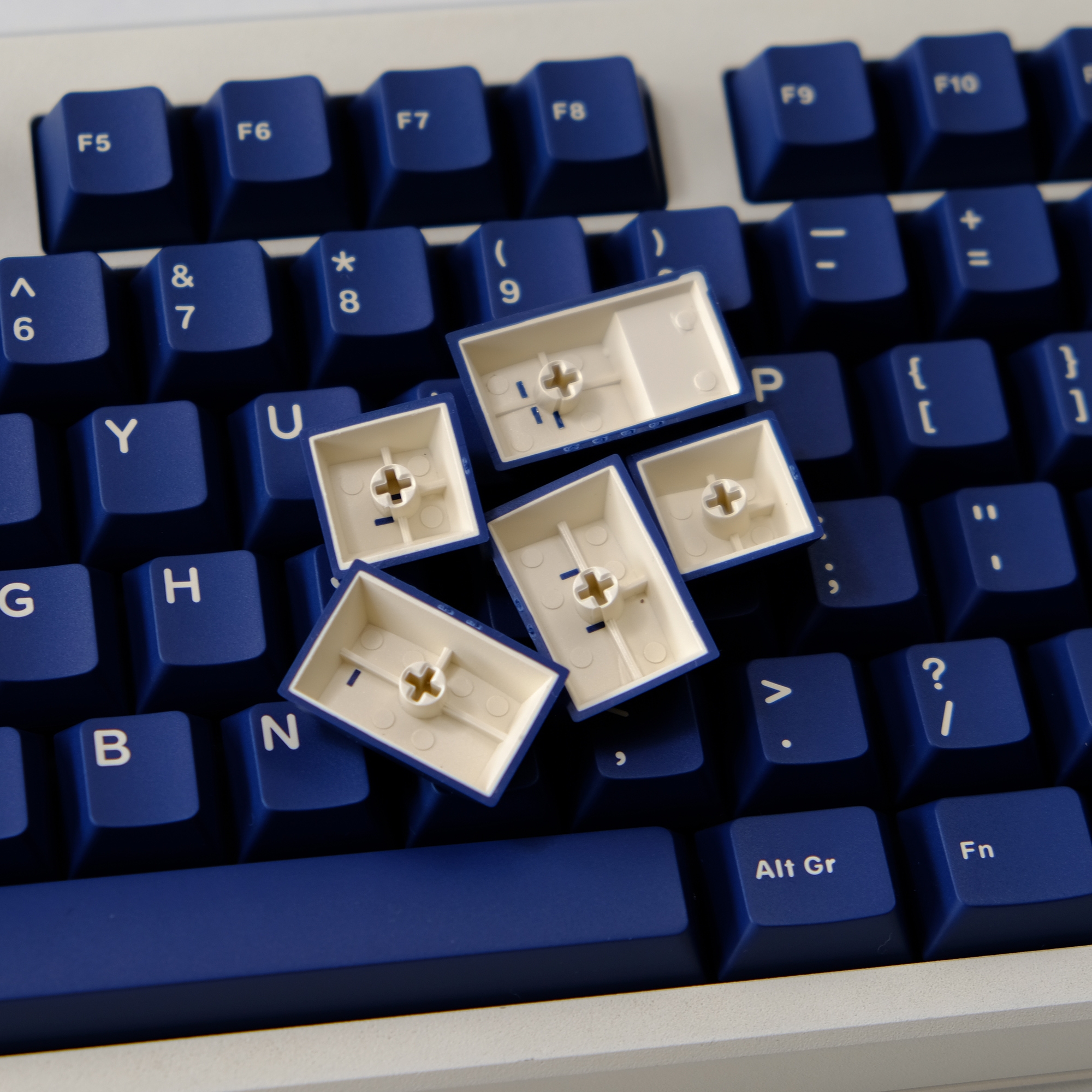 114 Keys Dark Blue Double Shot ABS Keycaps Cherry Profile Key cap for ...