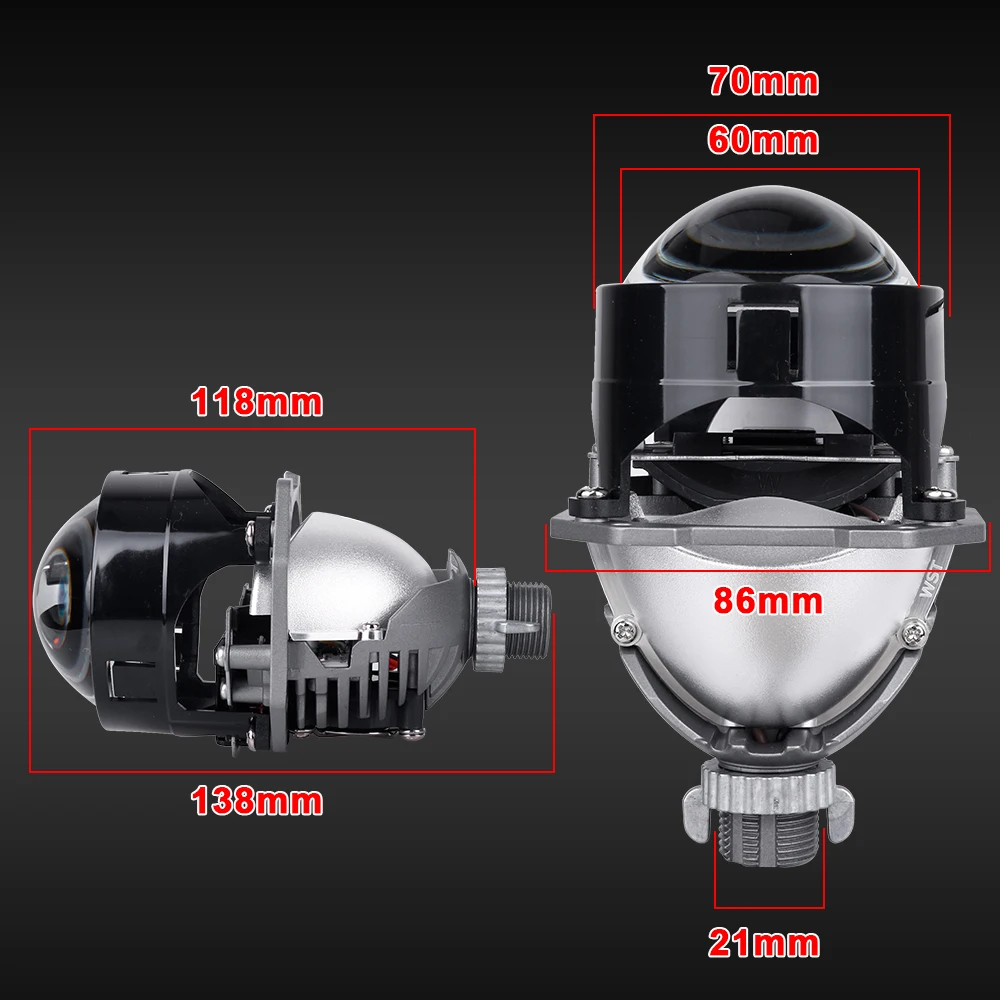 2.5 Inch Bi Led Projector Lens Led Light H4 H7 9005 9006 Car Headlight ...