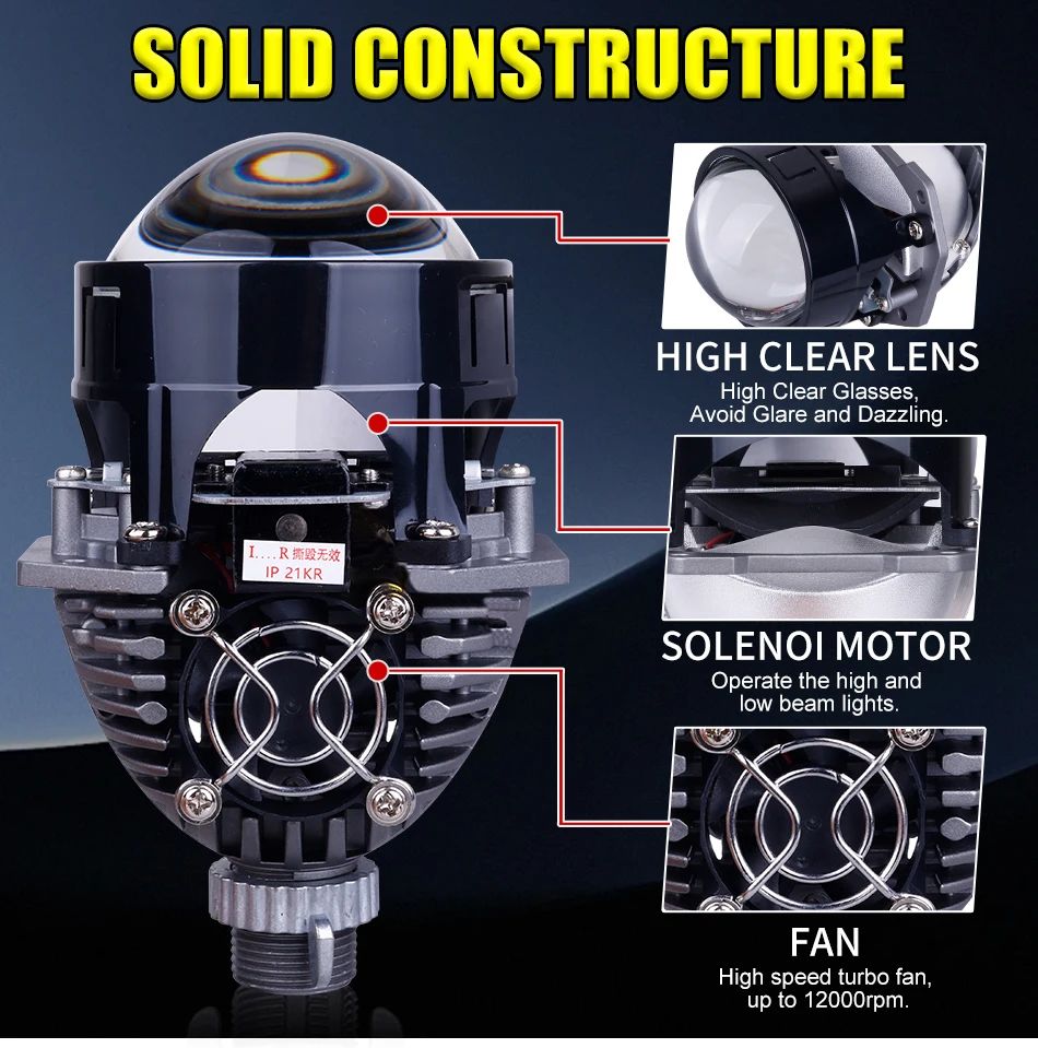 2.5 Inch Bi Led Projector Lens Led Light H4 H7 9005 9006 Car Headlight ...