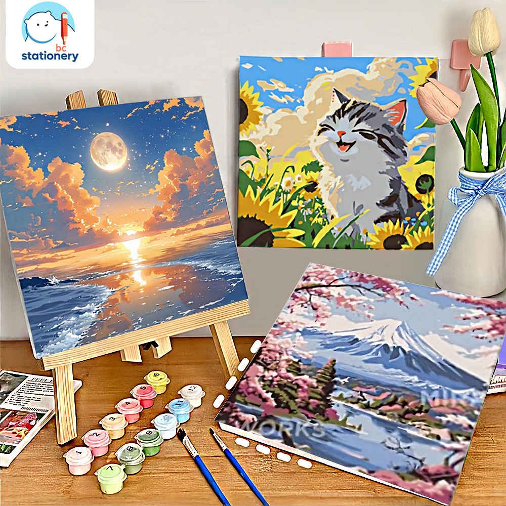 【New models】Digital Oil Paint By Numbers 20x 20cm Canvas Frame Number ...
