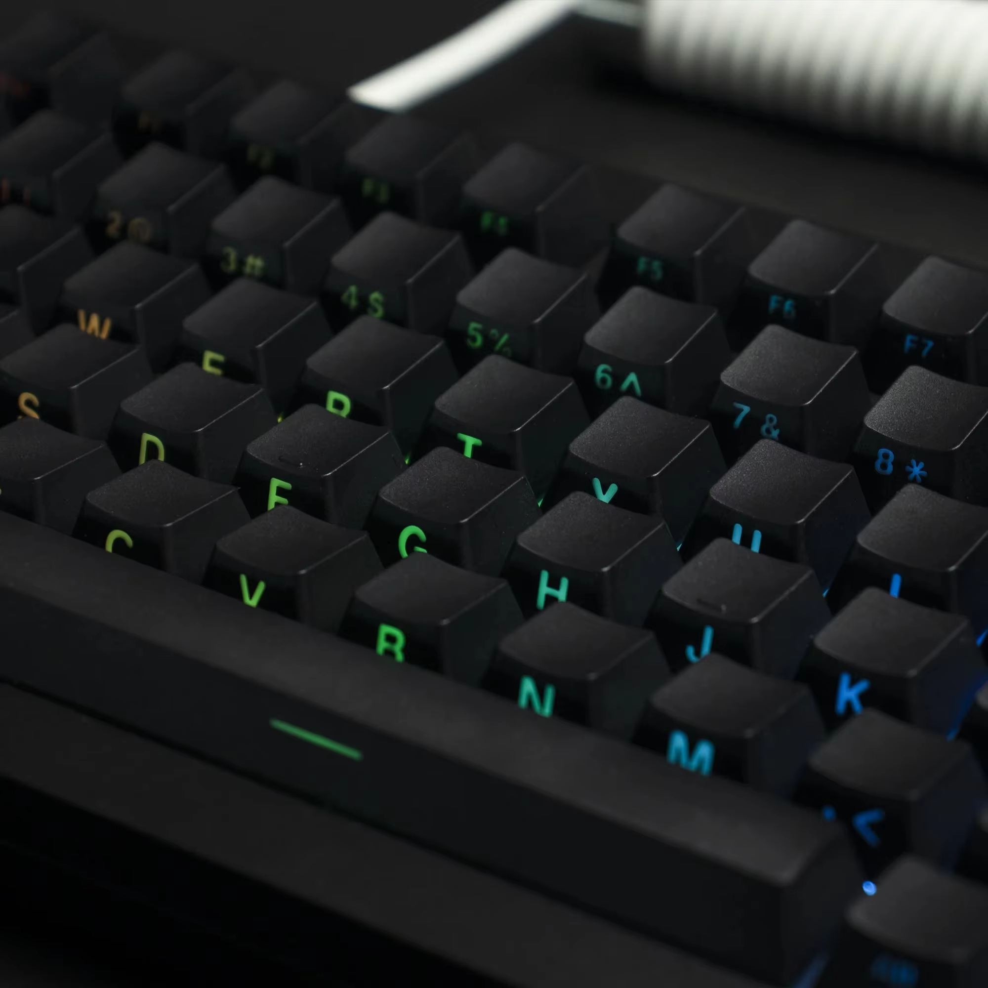 140 Keys Black Side Print PBT Keycaps Double Shot Shine Through Keycaps ...