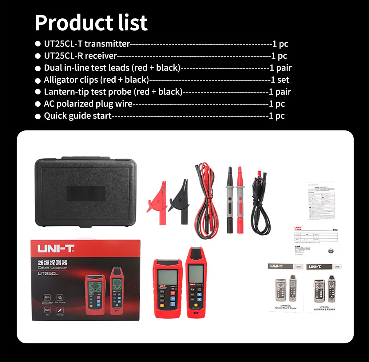 UNI-T UT25CL Cable Locator Cable Finder Line Finder ELV LED Indicator ...